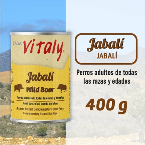 Lata de comida húmeda para perro de jabali de Vitaly